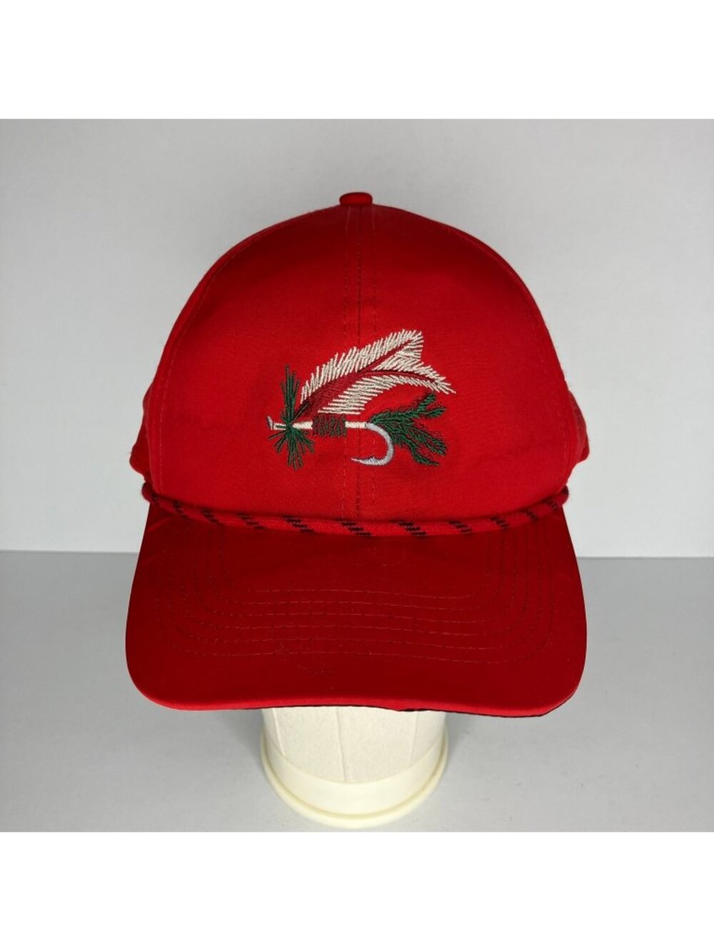 Trophy Lake Fly Fishing Outdoor Cap Red Adjustable Baseball Hat Men's